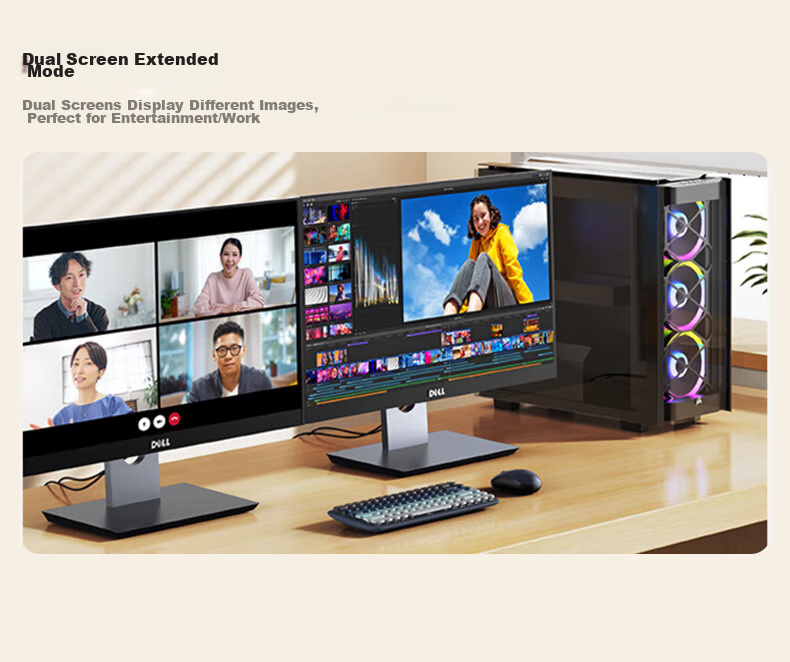 Кабель-адаптер BIAZE Mini DP на DP 1.4, 0.2 метра, 8K 60Hz, HDR, G-Sync/FreeSync, черный
