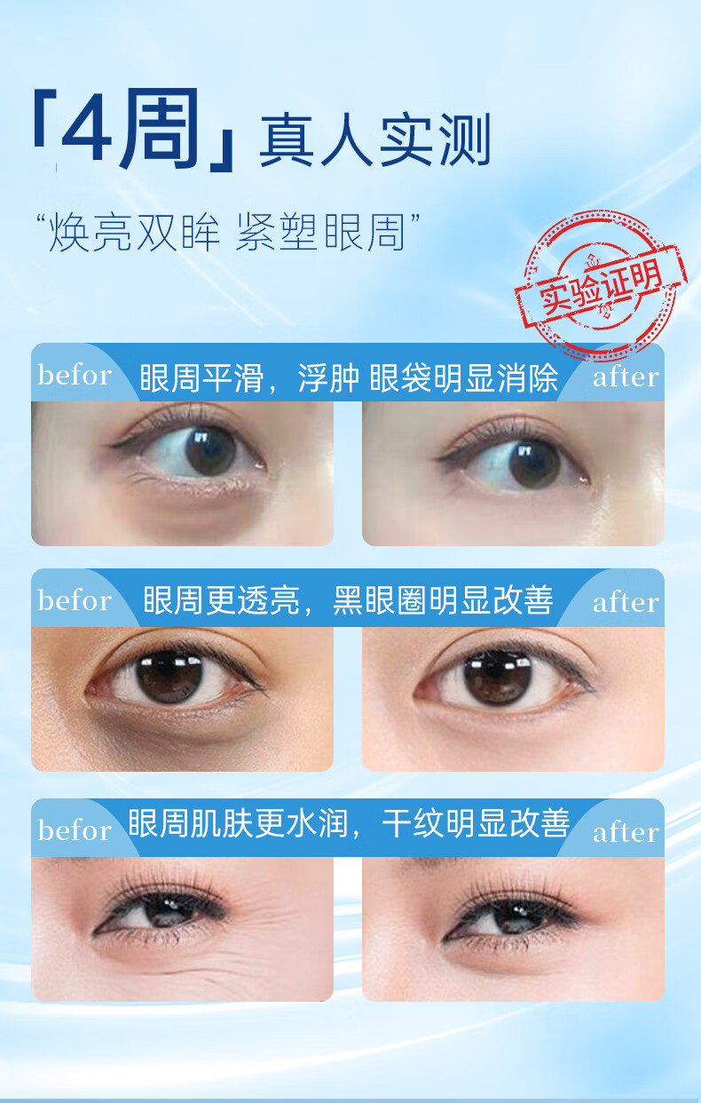 仁康博士抗皱眼霜提拉紧致淡化细纹眼袋黑眼圈熬夜衰老眼纹男女士眼霜20g