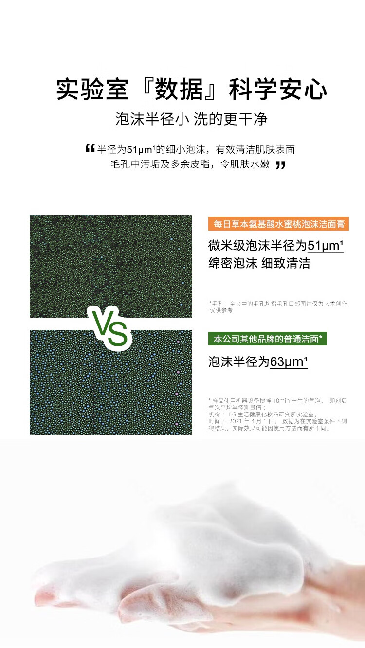 菲诗小铺 进口氨基酸洗面奶控油补水保湿深层清洁抗痘洁面乳女士 水蜜桃