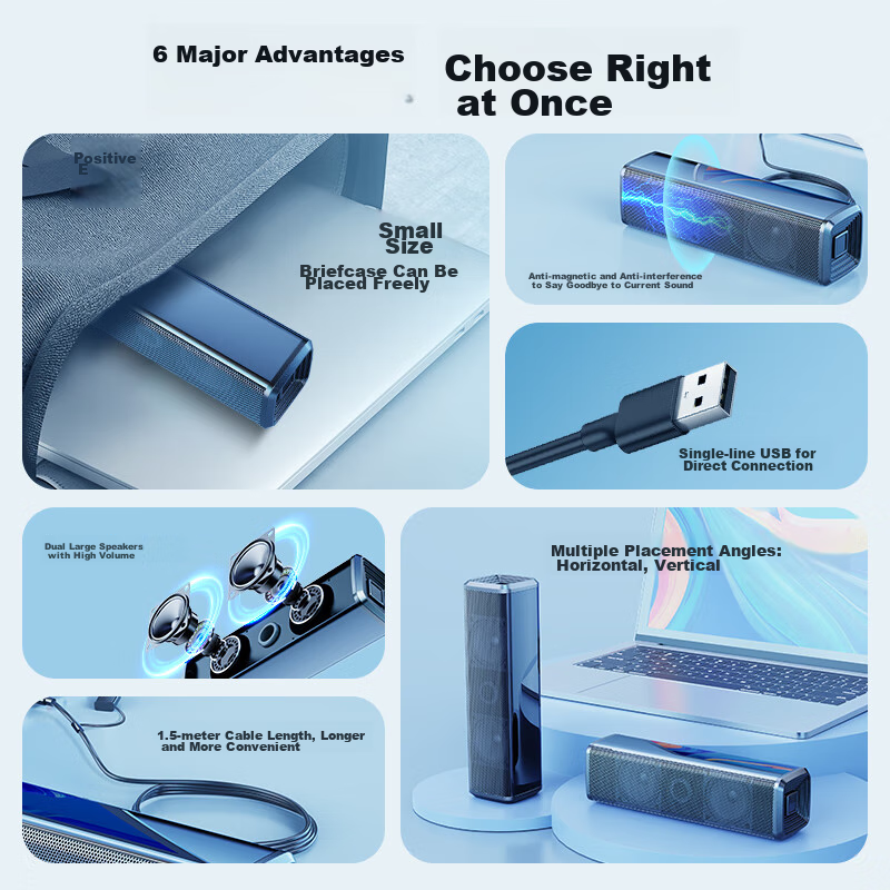 Портативная акустика SADA V-168, 2.0, USB, 6 Вт, черный