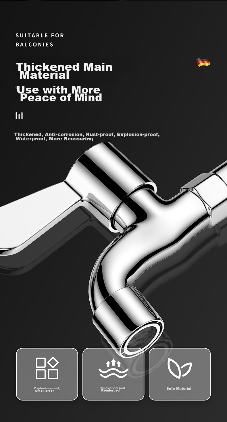 Смеситель для моющей раковины Muvi, удлиненный, с длинным изливом, 1/2 дюйма / 1/4 дюйма