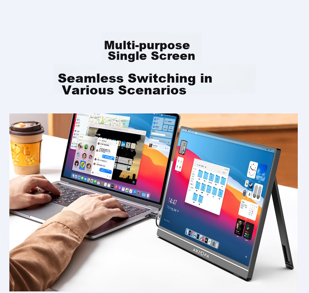 Портативный монитор ARZOPA A1 GAMUT 15.6" Full HD (1920x1080), IPS, 60Hz, 16:9, HDR10, черный