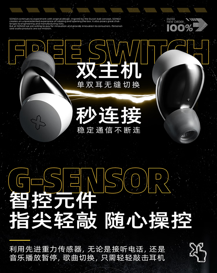 Беспроводные наушники SONGX, коллаборация с Tencent QQ, подарочная коробка, шумоподавление, Bluetooth 5.3, до 20 часов работы