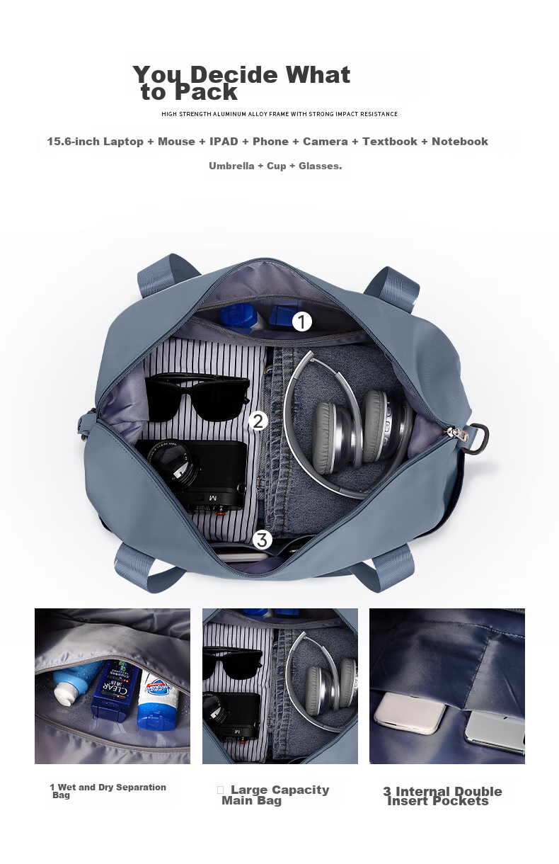 Дорожная сумка Landcase 2104 Royal Blue, 41x(26+11)x22 см, 0.5 кг