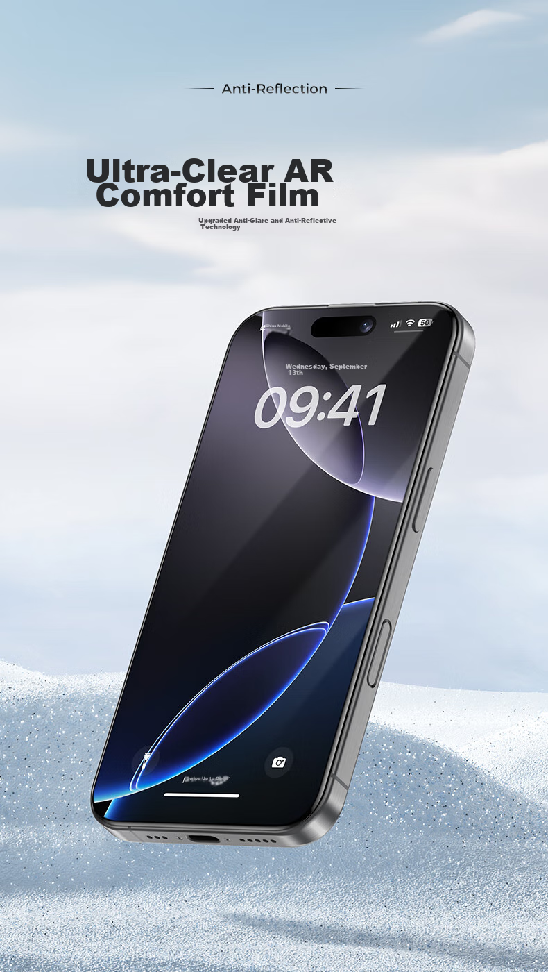 Защитное стекло Benks AR Ultra-Clear для Apple iPhone 16 Pro Max, противобликовое, полноэкранное, HD, антиотпечатки