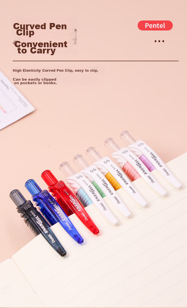 Pentel BLN105 Ручка гелевая, 0.5мм, синий корпус, черный чернила, одноразовая