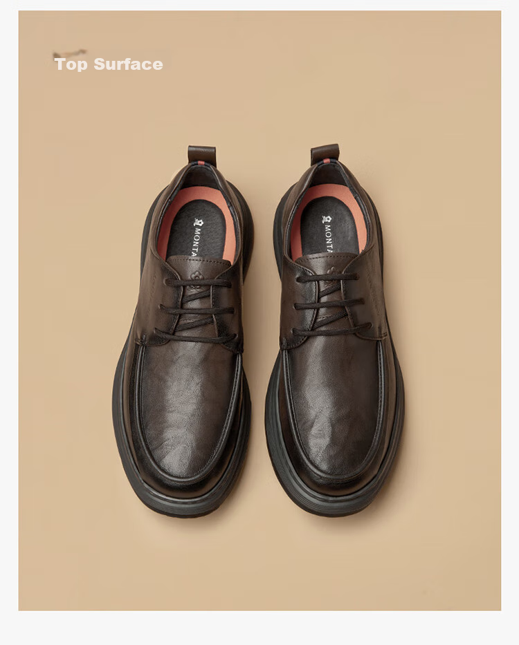 Мужские кожаные туфли MONTAGUT, модель "Business Dress Casual", из натуральной кожи, черные, размер 43