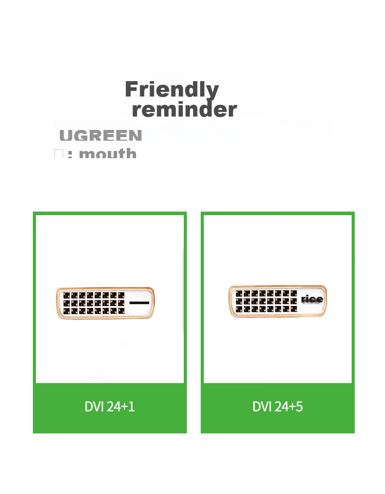 Переходник UGREEN DP to DVI, DisplayPort на DVI, 2 метра, 10221