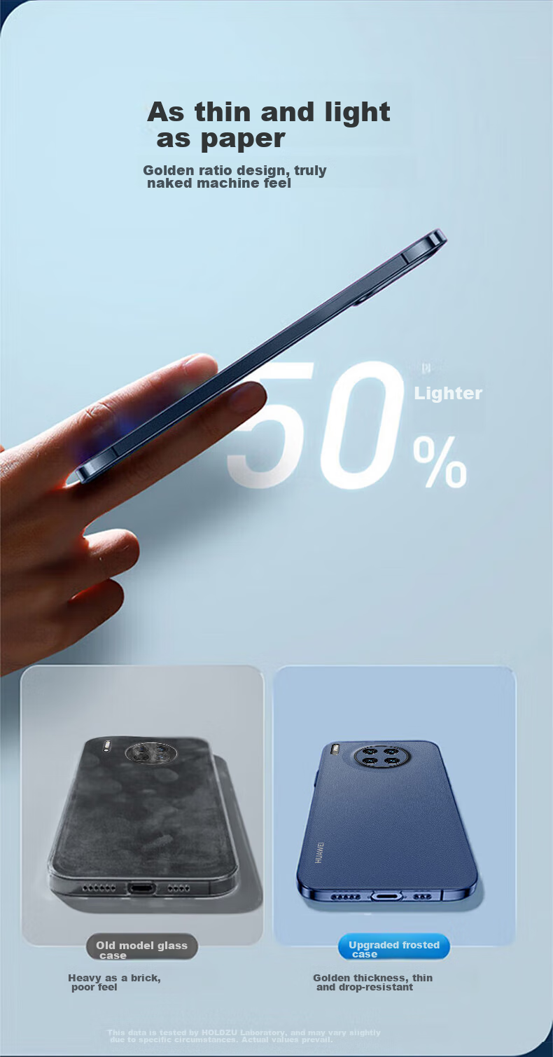 Чехол для телефона HOLDZU для Huawei Mate 30 Pro/Mate 30E Pro, ультратонкий матовый силиконовый чехол с защитой объектива, черный