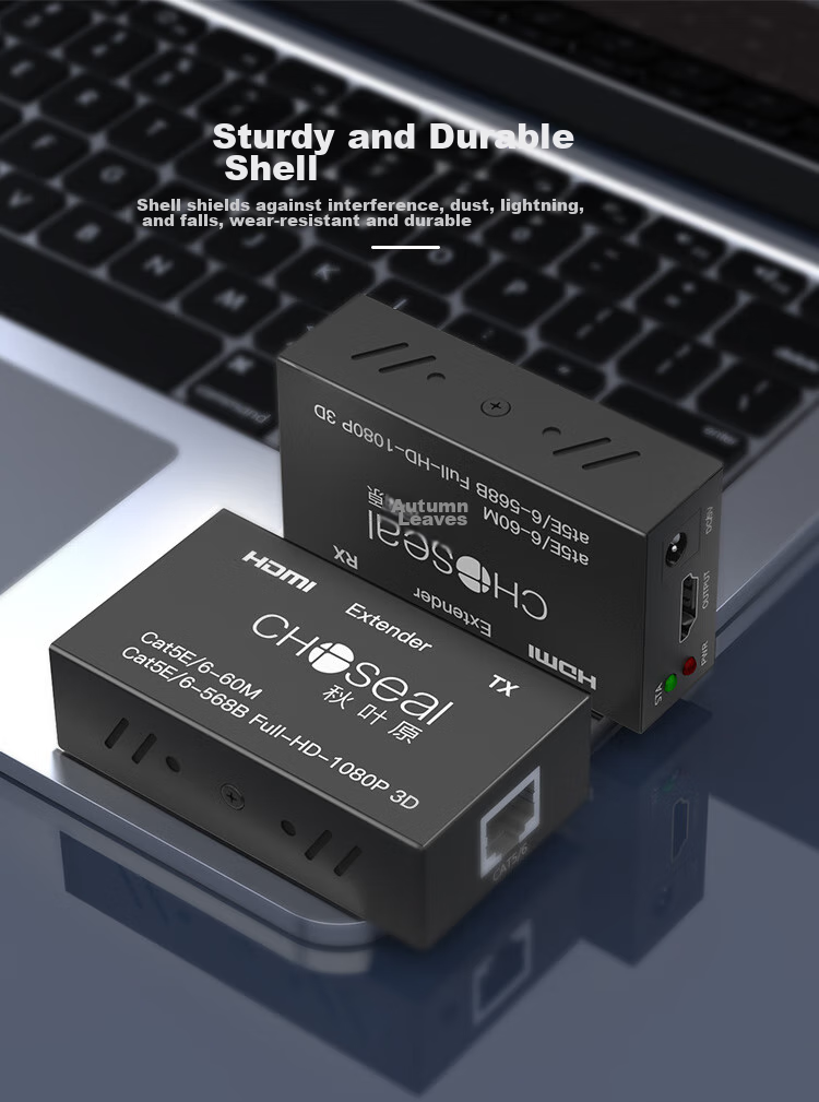 CHOSEAL QVC01 HDMI Extender 60 метров, конвертер HDMI в RJ45, усилитель сетевого сигнала высокой четкости, комплект передатчика и приемника, черный