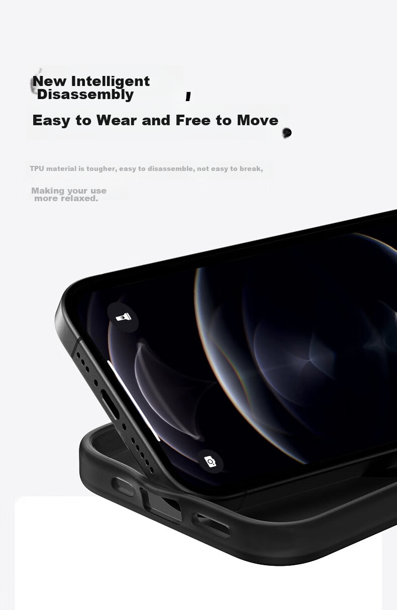 Чехол KEKLLE для iPhone 12 Pro Max, Магнитный, Противоударный, Защитный, Полупрозрачный, Черный