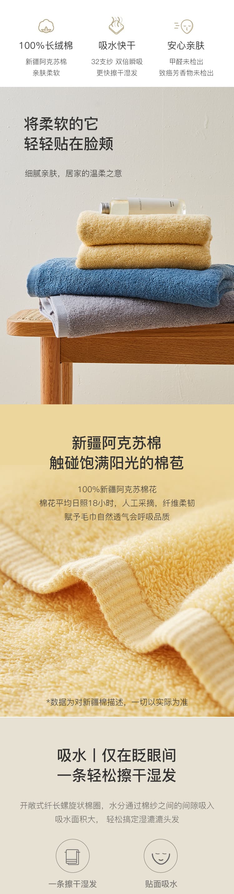 网易严选 浴巾毛巾100%新疆长绒棉 加大加厚吸水快干成人全棉浴巾 单条装蓝色 70*140cm