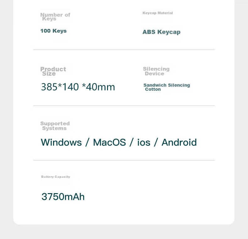 RK 98 Механическая клавиатура, беспроводная 2.4G, проводная Bluetooth, трехрежимная, 100 клавиш, 98 раскладок, RGB подсветка, белая, коричневый переключатель