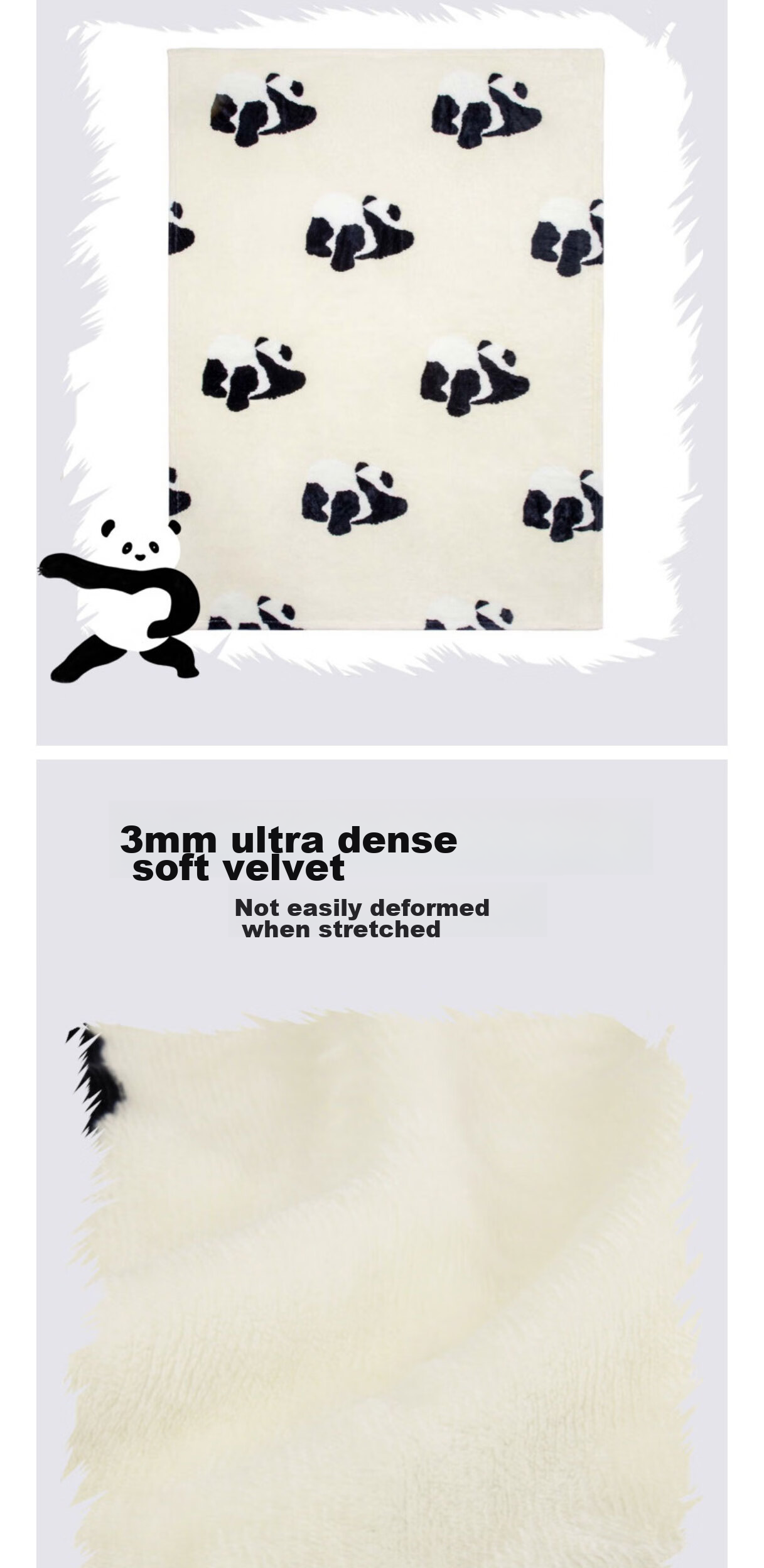 Подушка-плед THE BEAST Panda Puff 2-в-1, фланелевая, универсальная, автомобильная, для путешествий, офиса, вождения