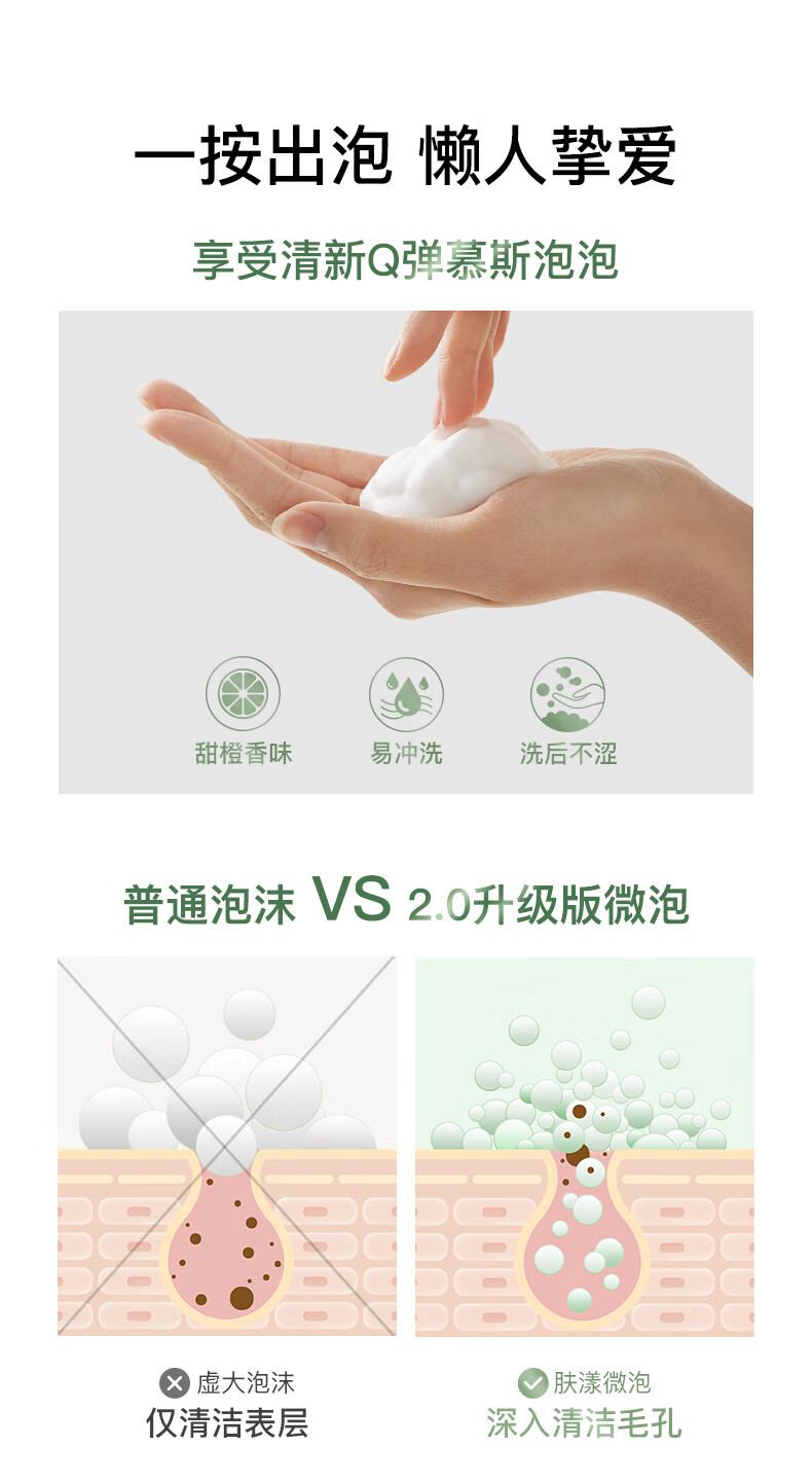 肤漾（Foryon）氨基酸洗面奶男女控油深层清洁 油皮敏感肌温和洁面泡沫200ml