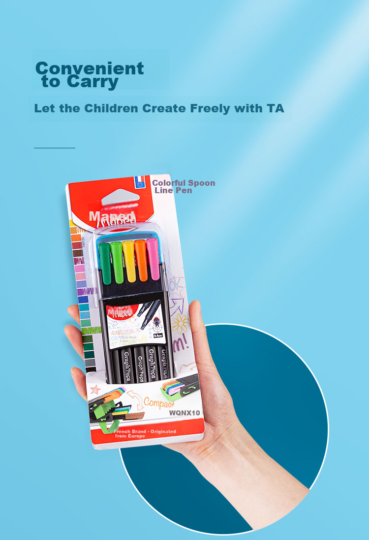 Набор маркеров Maped Color Line, 0.4 мм, 4 цвета, водостойкие, быстросохнущие, для рисования и письма