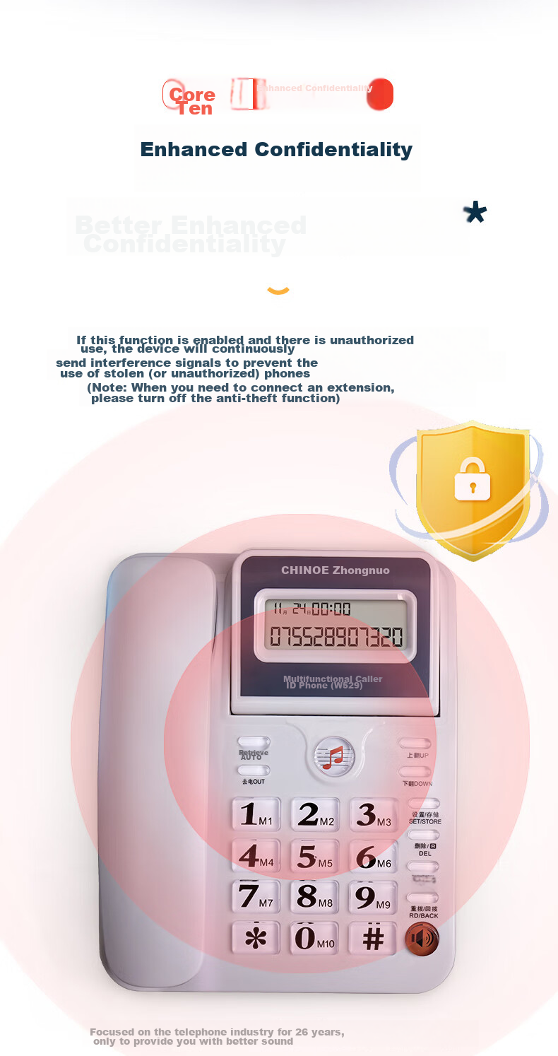 Стационарный телефон CHINO-E W529 белый