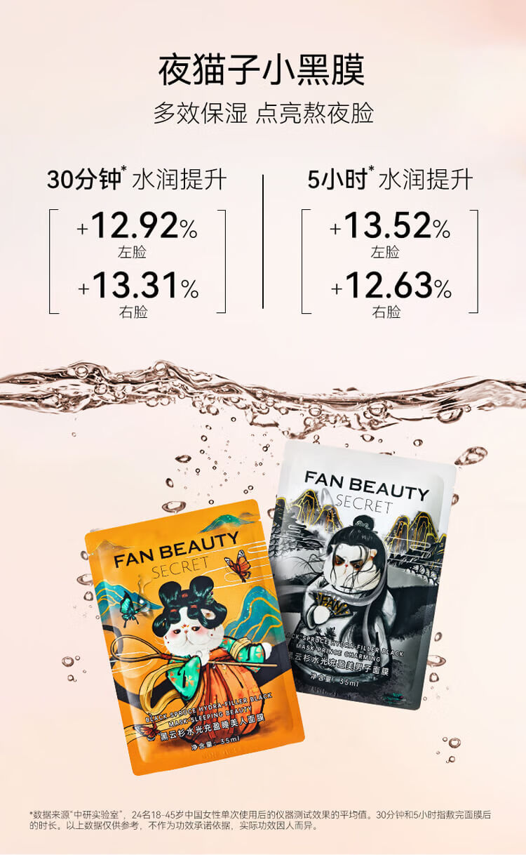Fan Beauty Secret范冰冰同款黑云杉水光充盈睡美人熬夜面膜女补水保湿 5片/盒