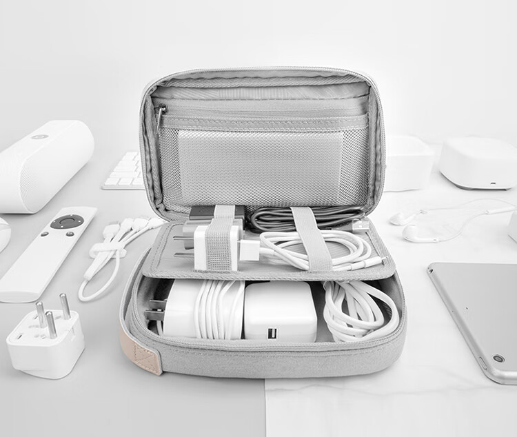 Pack All Сумка-органайзер для кабелей, пауэрбанка, жесткого диска и наушников, защитный чехол для цифровых аксессуаров, серая