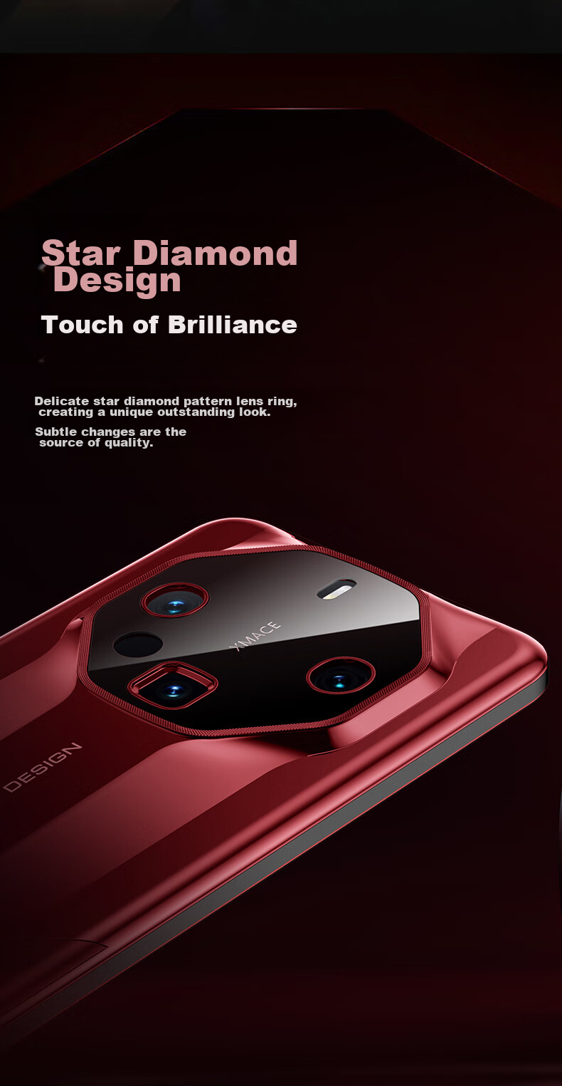 Чехол для Huawei Mate 60 RS, IM-CHEN, металлический, с защитой объектива, бизнес-стиль, красный