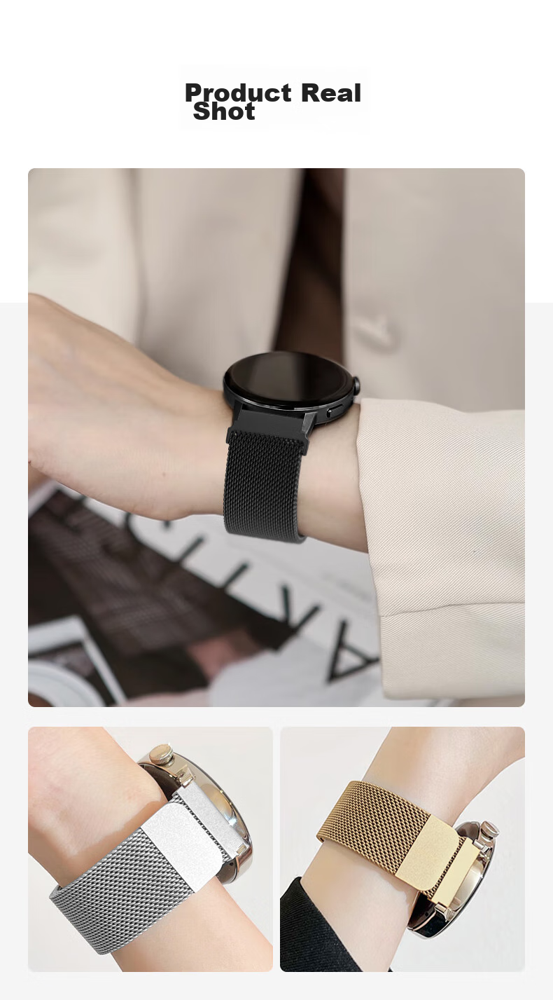 Ремешок CangHua Milanese для Huawei Watch GT6/5/4, женский, 41мм/42мм, миланский плетеный из нержавеющей стали с магнитной застежкой