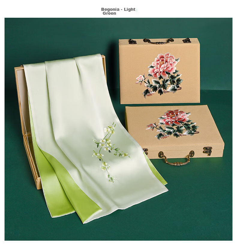 Шелковый шарф Hangsilu Suzhou Embroidery с вышивкой для женщин, зимний шарф из тутового шелка, подарочная коробка высокого класса, подарок на день рождения и праздник для мамы, новогодний подарок