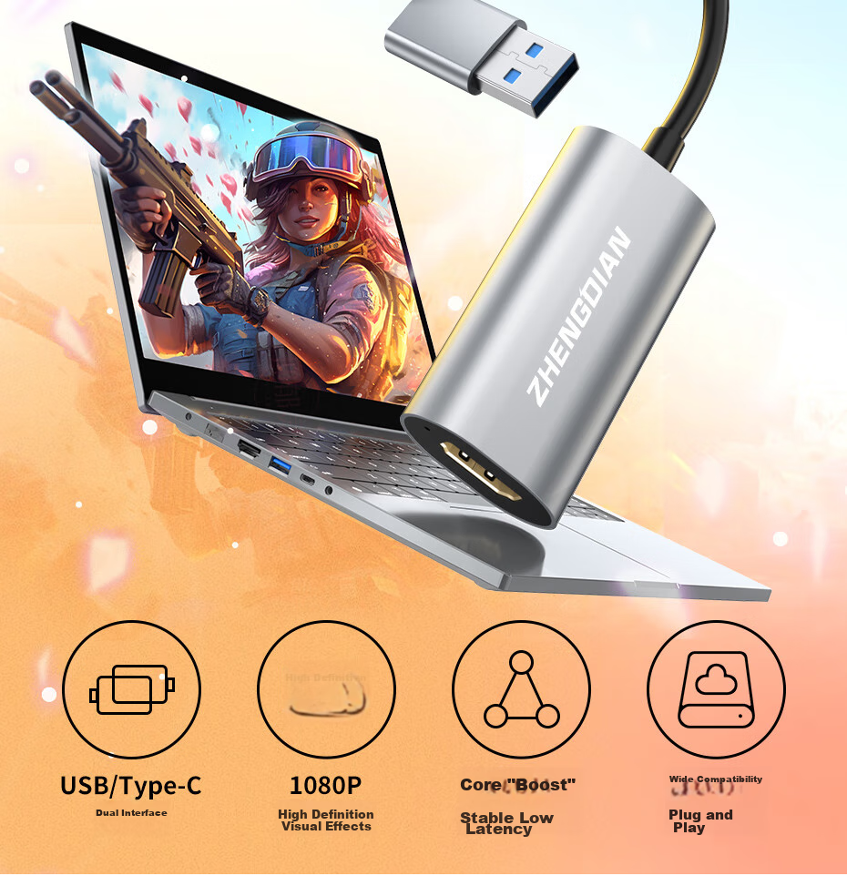 Видеозахват Acasis HDMI 4K, двойные порты USB/Type-C, запись, стриминг, совместимость с PS5, Switch, ноутбуками, смартфонами, камерами