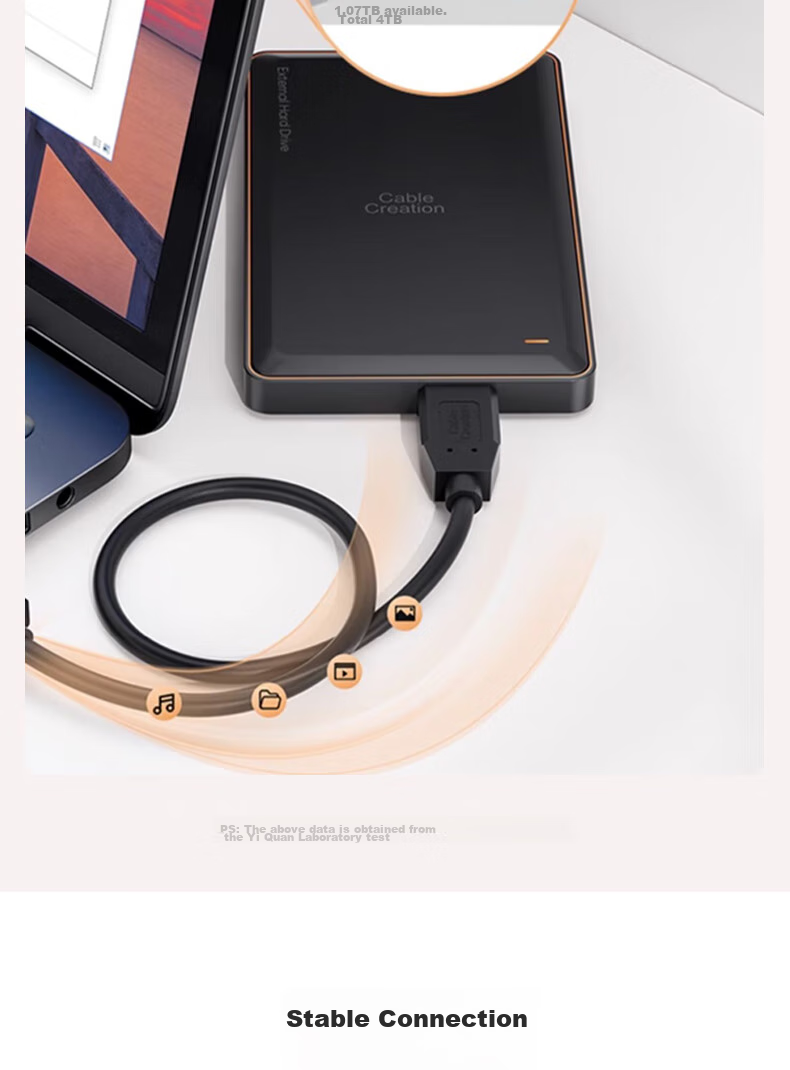 Кабель BURLEFRAN Portable Hard Drive Data Cable, Micro USB 3.0 High-Speed Transfer, для Toshiba, Seagate, Western Digital Portable Hard Drive Enclosure Adapter Cable, 0.3 метра