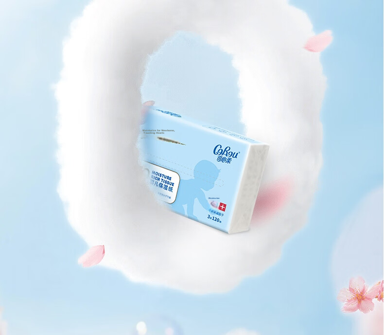 Влажные салфетки COROU Cloud-Soft Wipes, 3-слойные, 120 шт. в упаковке, 5 упаковок, размер M, 14.1x18.5 см, без отдушек