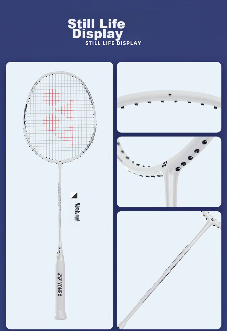 Бадминтонная ракетка YONEX Astrox AX10GC, полнокарбоновая, 4U, струнная, белая и ярко-черная