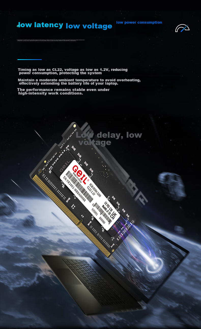 Оперативная память GEIL Jinnbang 16GB DDR4-3200 SO-DIMM, 1x16GB, CL22, 1.2V