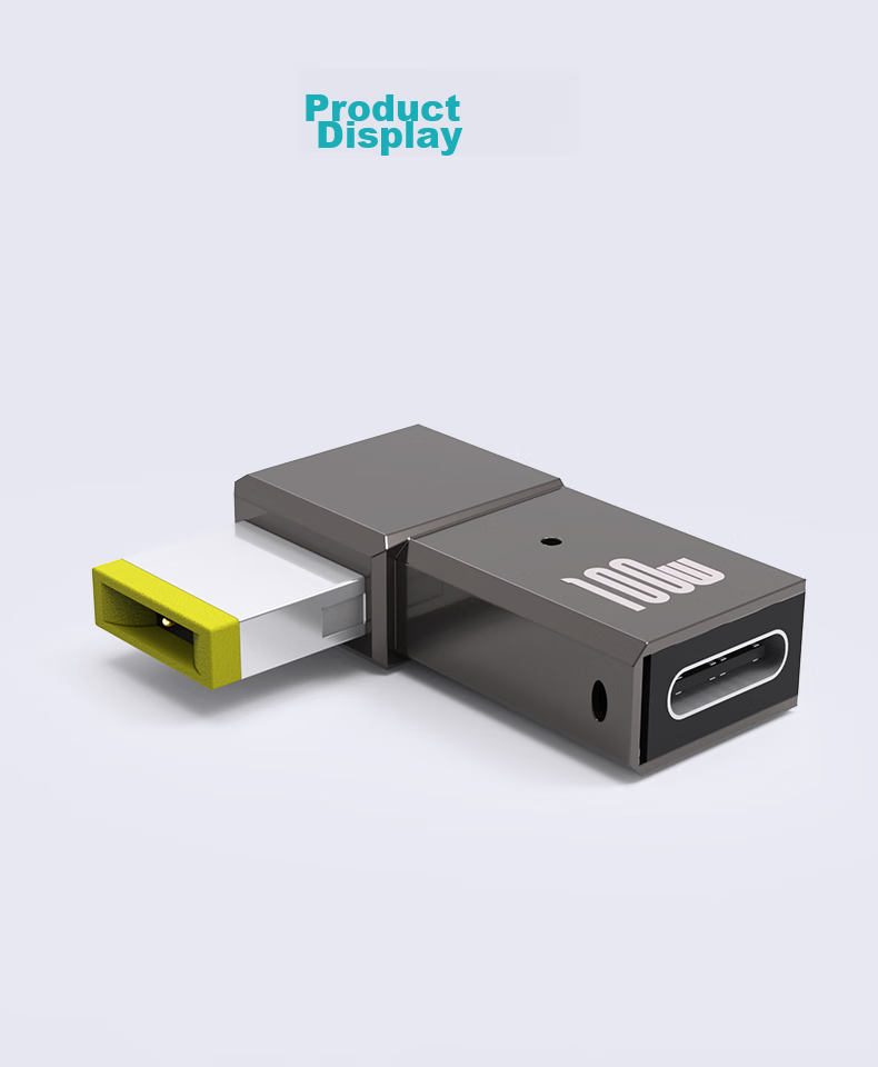 Адаптер Delippo Type-C на квадратный разъем Lenovo, 100W, для зарядки ноутбуков Thinkpad
