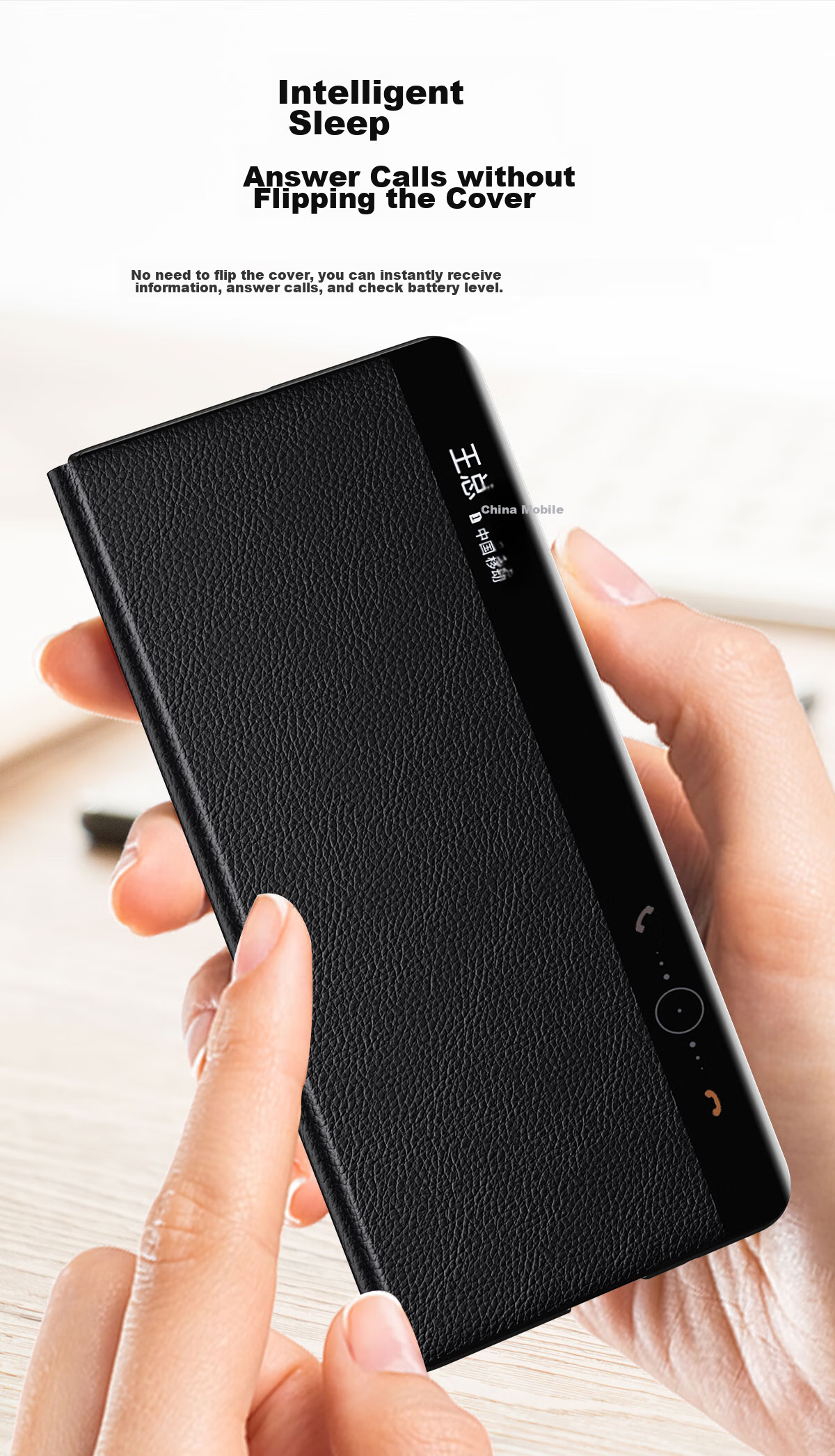 Чехол для телефона ZhengJian для Huawei Mate X3, кожаный, противоударный, черный