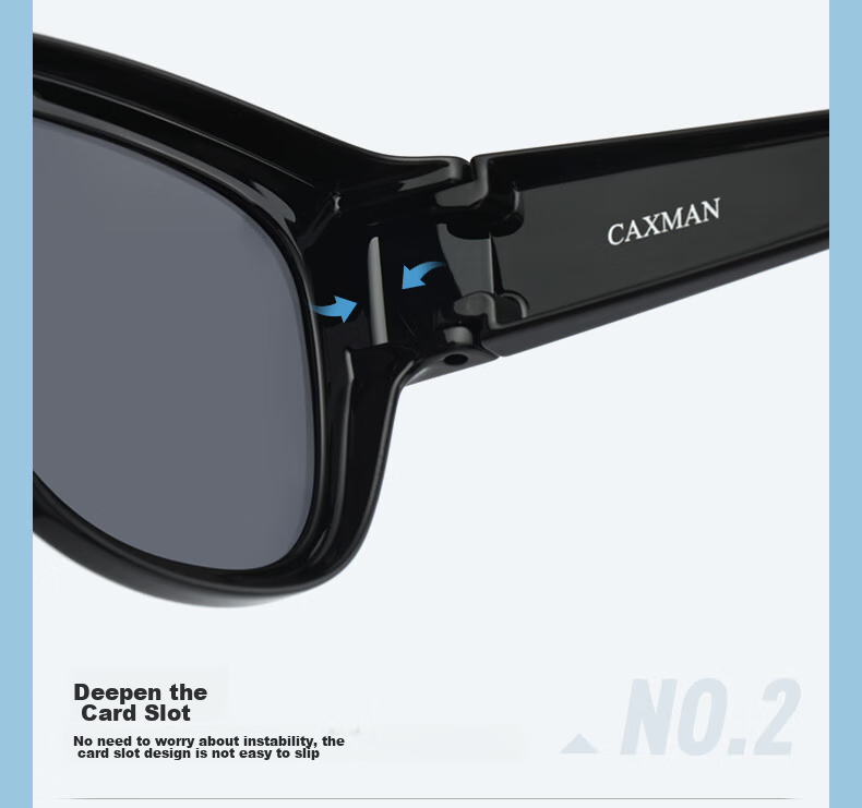 Солнцезащитные очки CAXMAN CX3003 унисекс, поляризованные, с защитой от УФ-лучей, черная оправа, серые линзы