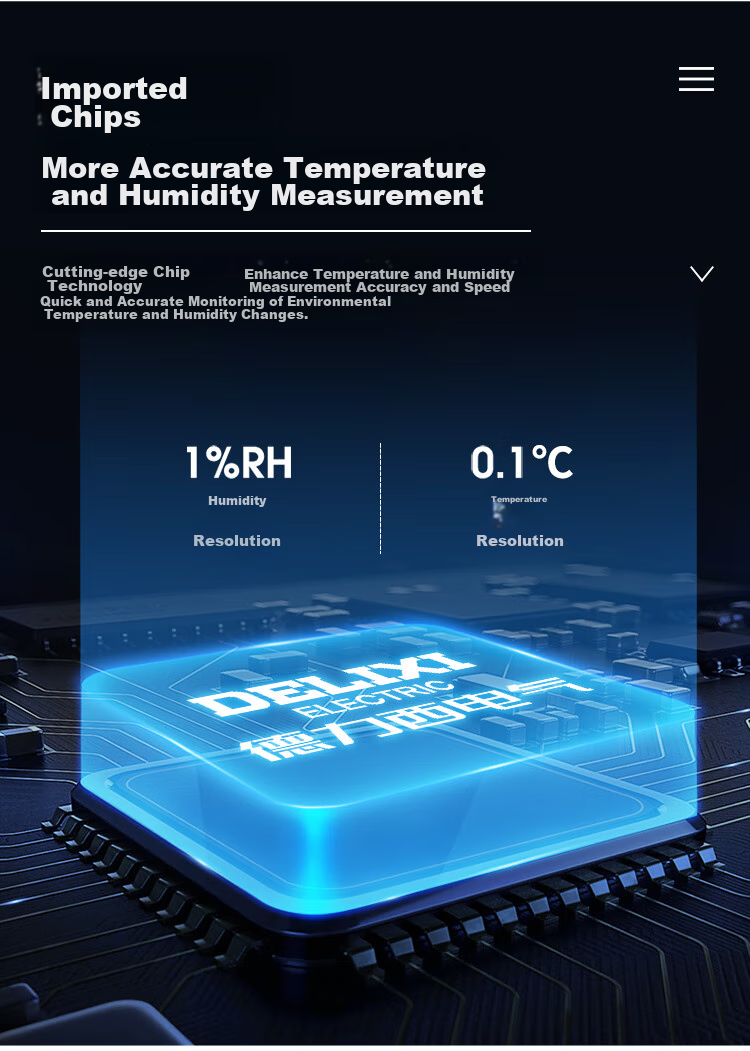 Электронный термометр-гигрометр DELIXI ELECTRIC DM-1023S для дома, с высокой точностью измерения температуры и влажности, функцией будильника и календаря, с подсветкой, белый