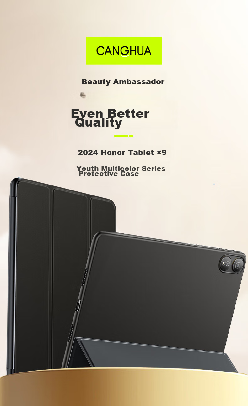 Защитный чехол CangHua для Honor Tablet X9 11 дюймов, ультратонкий, противоударный, с подставкой, классический черный