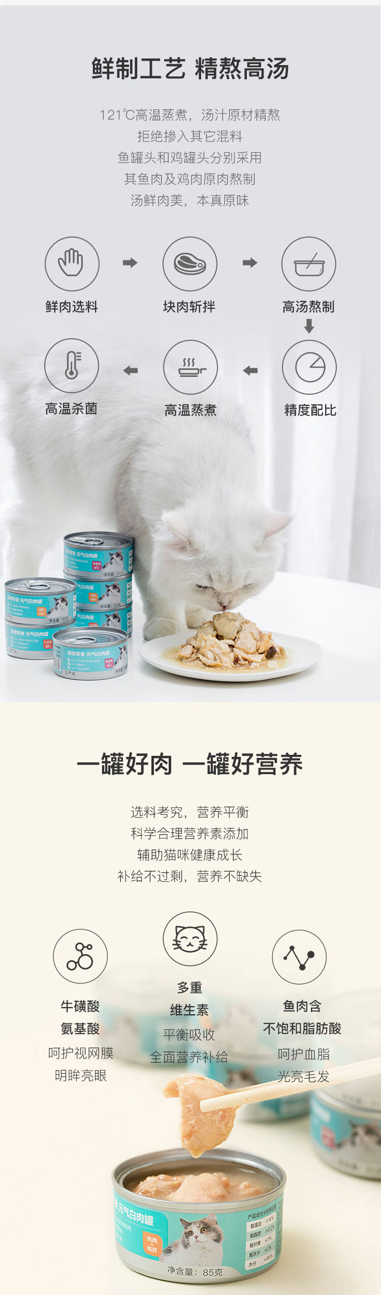 网易严选 宠物猫罐头猫粮猫湿粮白肉罐 印度洋金枪鱼+完整虾仁混合口味 85g*12罐