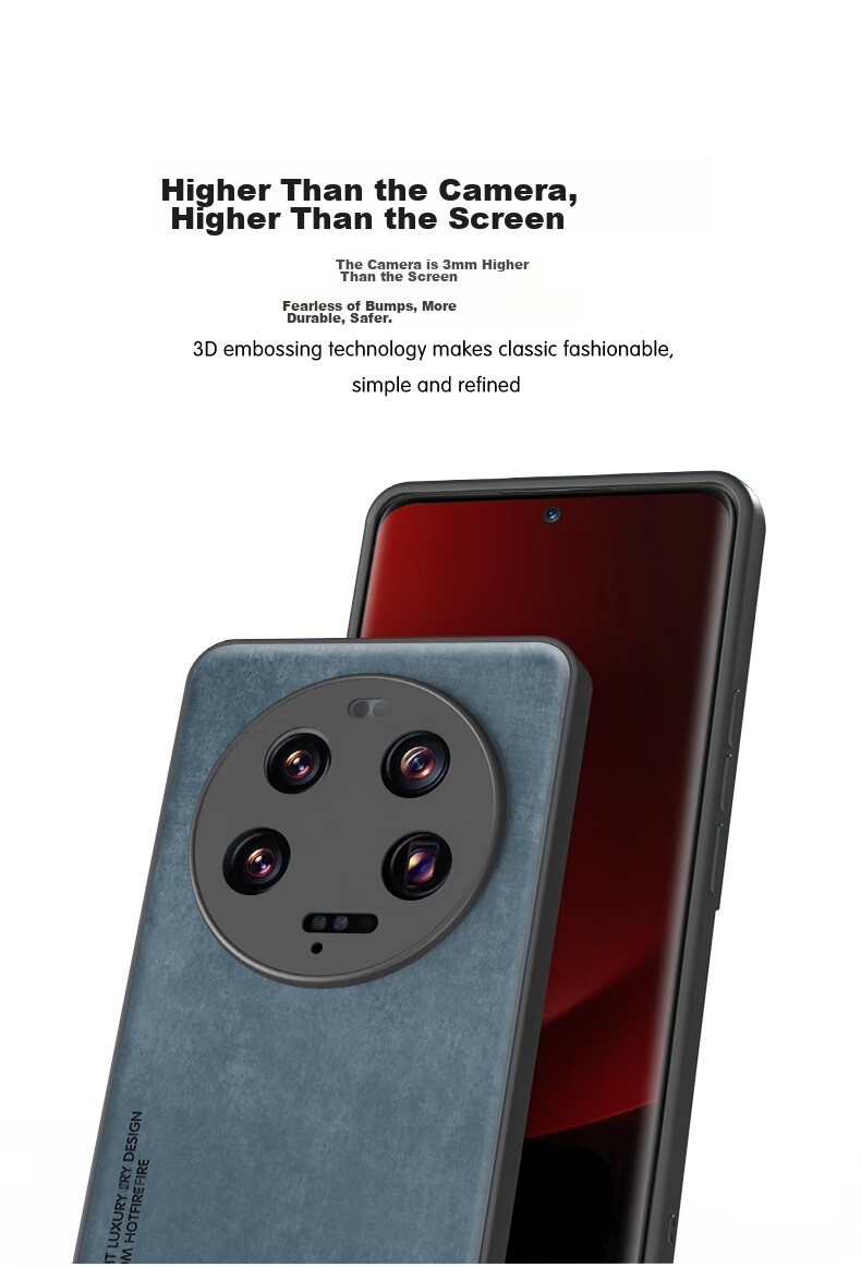 Чехол HotFire для Xiaomi 13 Ultra, кожаный, матовый, с защитой камеры, черный