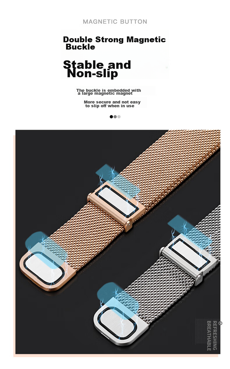 Ремешок Weiqiantu Milanese Magnetic Strap для Huawei GT6/GT5/5pro/GT4/WATCH5, женский, черный, 41мм | 18MM