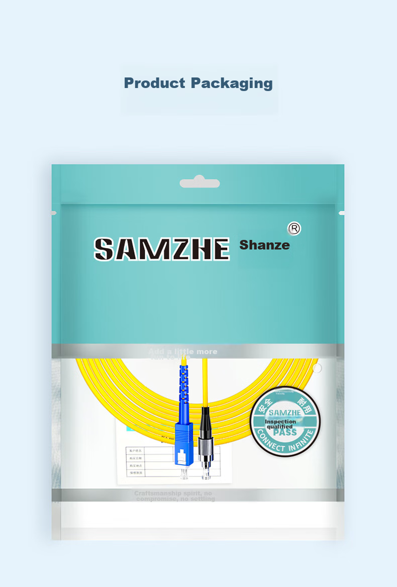 Оптоволоконный патч-корд SAMZHE SC-FC, одномодовый, одножильный, 3.0 мм, UPC, огнестойкий, с низким дымовыделением и нулевым содержанием галогенов, 3 метра
