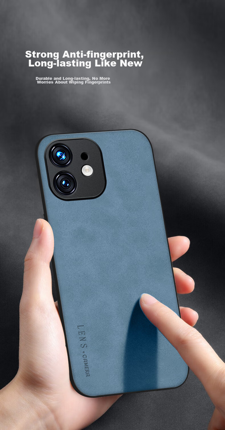 Чехол для Apple iPhone 12 SHIYONG, из натуральной кожи, синий