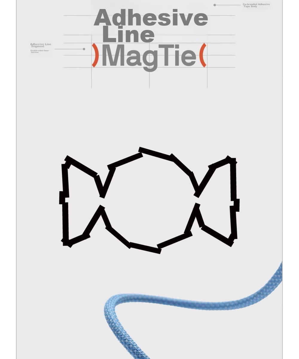 Магнитный кабель CANDYSIGN MagTie, USB-C - Lightning, 100W, 5A, для зарядки и передачи данных, 1 метр, синий