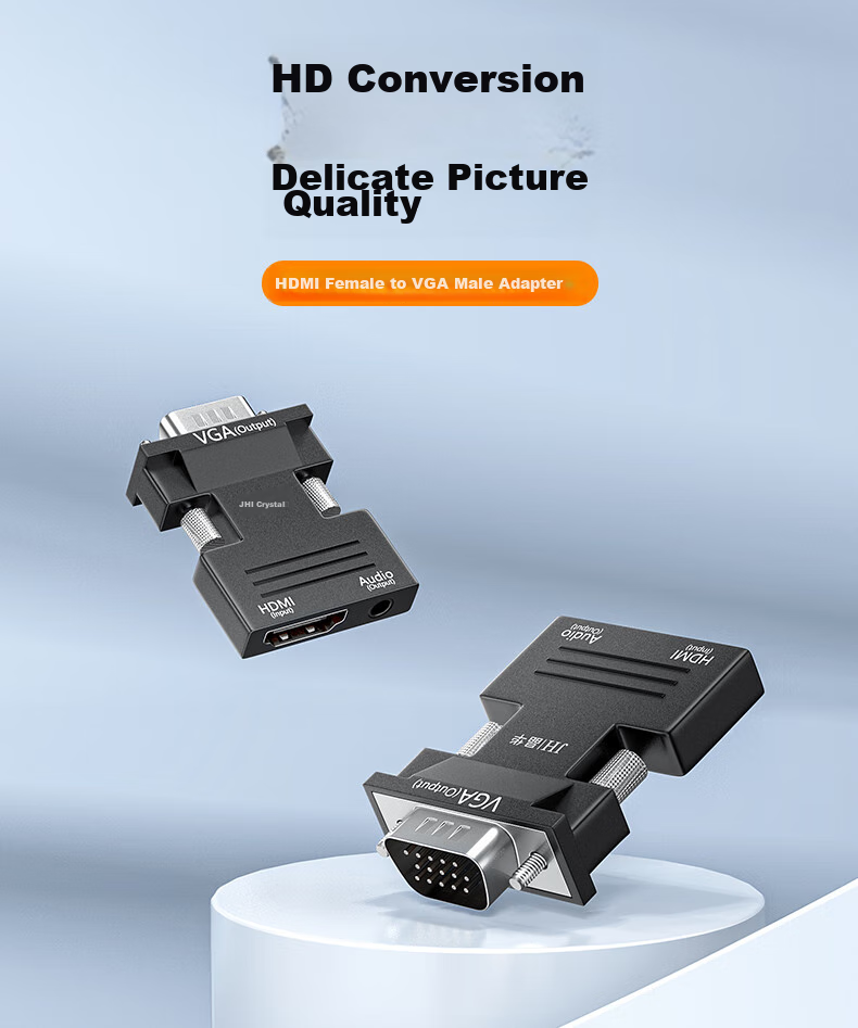 Конвертер Jinghua HDMI - VGA с аудиопортом, адаптер HD видео для ноутбука, ТВ-приставки, подключения к телевизору, монитору, проектору Z134