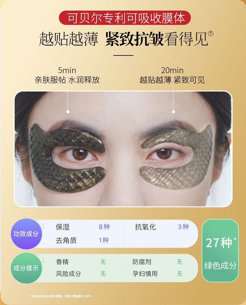 可贝尔（COBOR）臻颜松露鱼子多效眼膜 淡化细纹黑眼圈眼袋熬夜补水