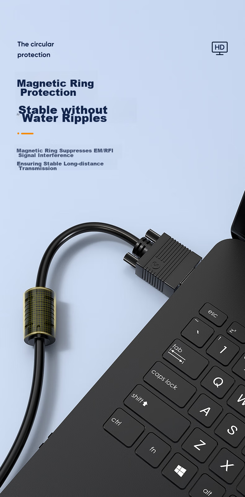 Кабель BIAZE VGA 3+6 Engineering-Grade, 5 метров, для подключения к монитору, проектору, ноутбуку, ТВ
