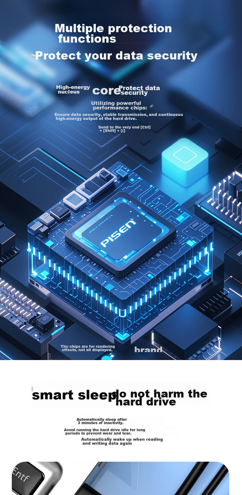 Переходник PISEN USB 3.0 на SATA, кабель для жесткого диска 2.5/3.5 дюйма, 0.5 метра