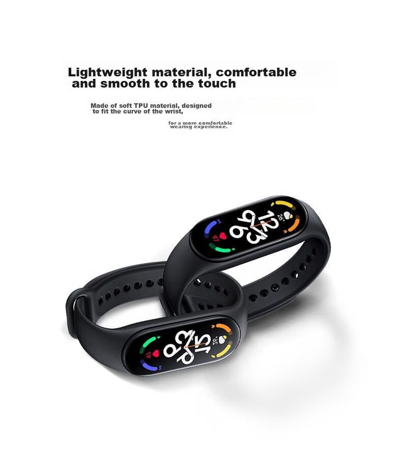 Ремешок CHENSONG для Xiaomi Band 5/6/7/NFC, спортивный силиконовый ремешок для умных часов, черный