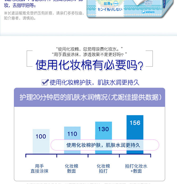 尤妮佳（unicharm）丝滑型化妆棉 82片/盒*2 两盒装 (卸妆棉 洗脸护肤补妆) 