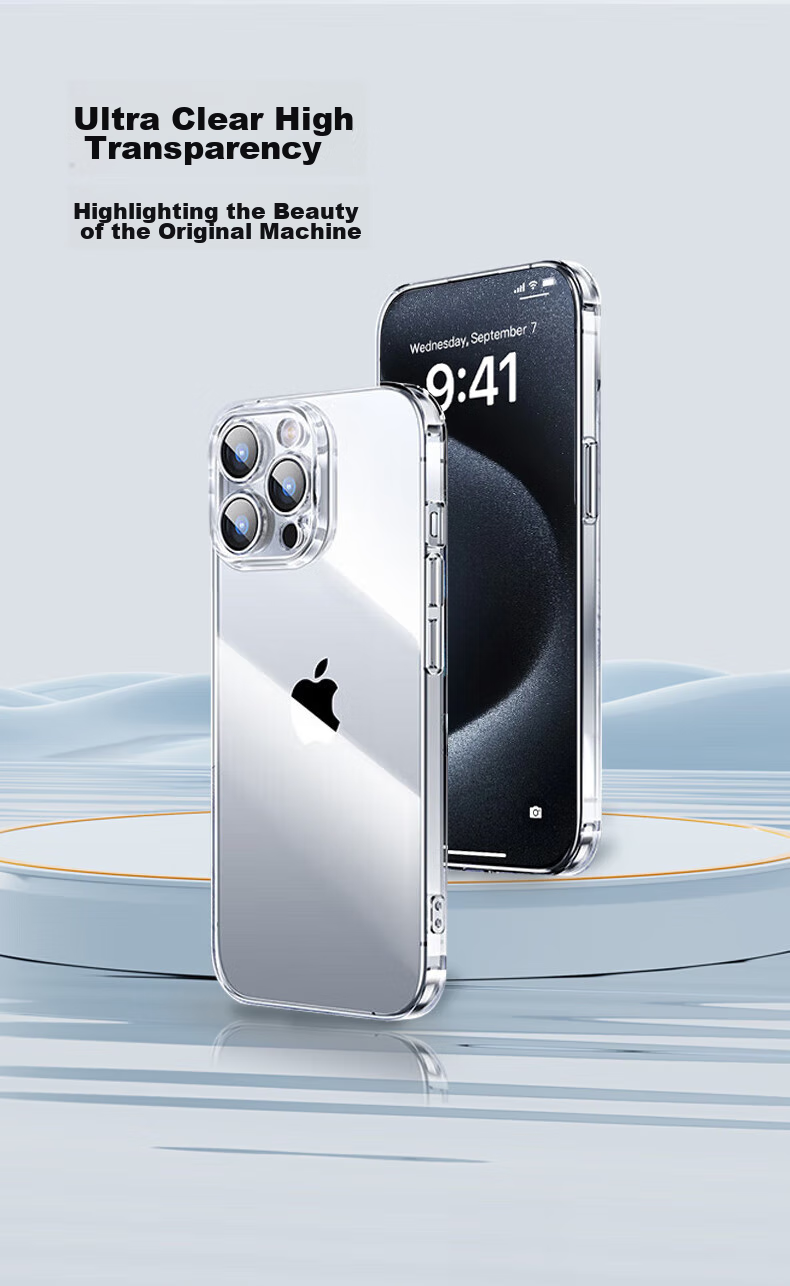 Чехол для iPhone 16 Plus ALittleFlower, ультратонкий, противоударный, мягкий, прозрачный, полная защита с защитой камеры, простой дизайн для мужчин и женщин
