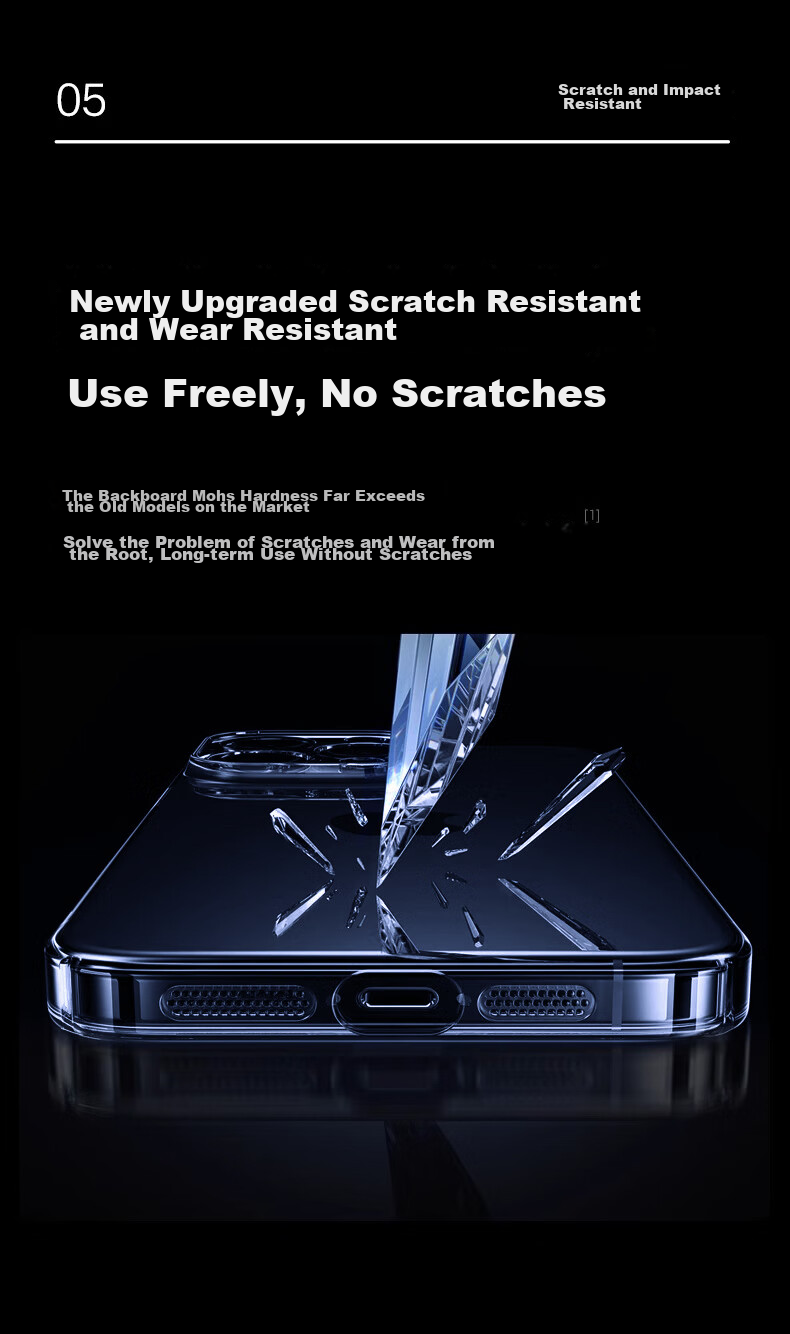 Чехол ZHIWEISHI для iPhone 15 Pro Max, ультратонкий, безрамочный, противоударный, прозрачный